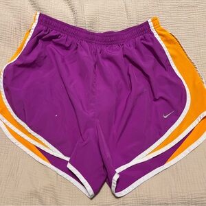 Nike Women's Purple and Orange Athletic Shorts